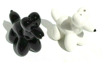 New Black & White Ballon Dogs Salt & Pepper Shaker Figurine