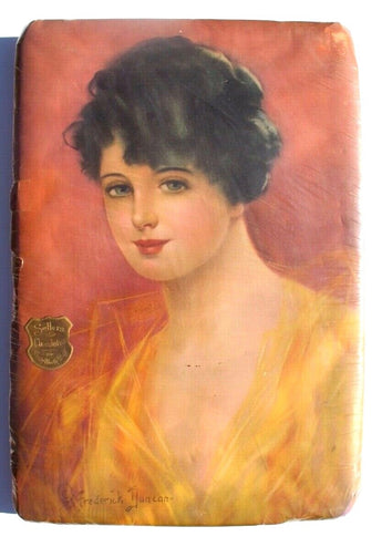 Vtg 1910 Woman Yellow Frederick Duncan Candy Box "Sellers Chocolates" RARE
