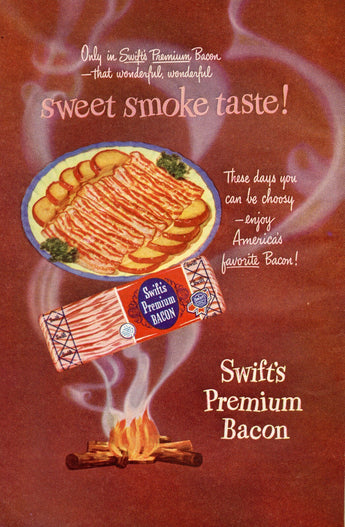 Vtg 1950s Swifts Premium Smoke Bacon Food Advertisement Ad Photo #2892