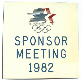 RARE Vtg 1984 IOC Los Angeles Olympic Committee Sponsor Meeting #1982 Sign