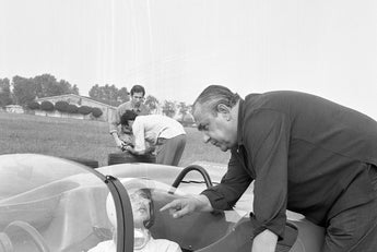 Rare Vtg B&W 1960s Carlo Abarth Fiat Racing Ferrari Cars Italy Photo #1513