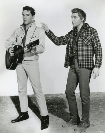Vtg RARE Black & White Photo - Double Elvis In MGM's Kissin Cousins