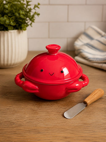 New Red Crab Seafood Coastal Mini Baker W/ Spreader Party BBQ Kitchen