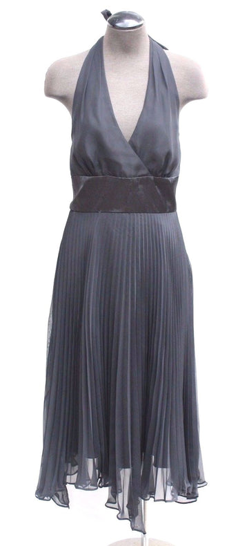 Women's Donna Ricco Solid Black Sleeveless Silk Cocktail Ball Dress Size 6