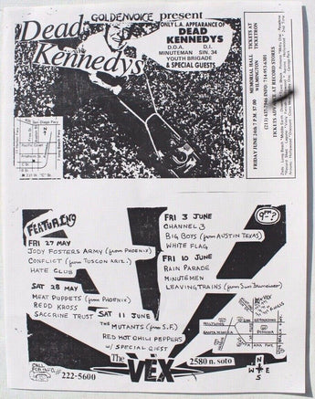 Vtg Goldenvoice June 24th (Dead Kennedys) Meat Puppets Rock Concert Flyer