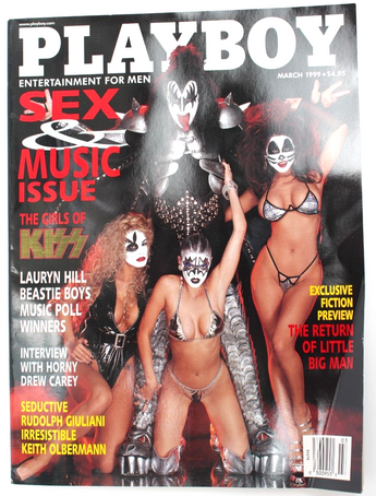 Vinttage Playboy March 1999 Girls of Kiss Gene Simmons Music Issue