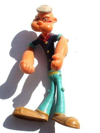 Vintage Rubber Twisting Twist Popeye The Sailor Man Toy Hong Kong