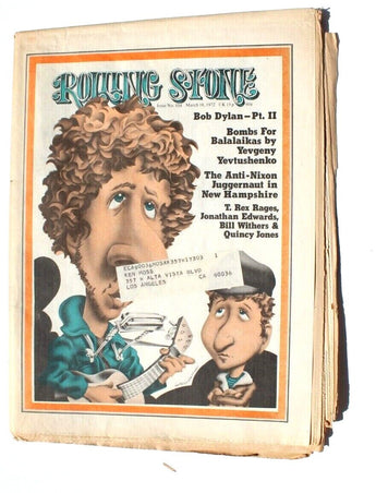 Vtg March 16, 1972 Rolling Stones No. 104 Magazine Newspaper - Bob Dylan R. Rex