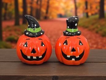 New Spooky Goofy Pumpkin Halloween Salt & Pepper Shakers Dinning Decor Set