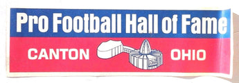 Vintage PRO FOOTBALL HALL OF FAME Canton Ohio BUMPER Sticker 4X13