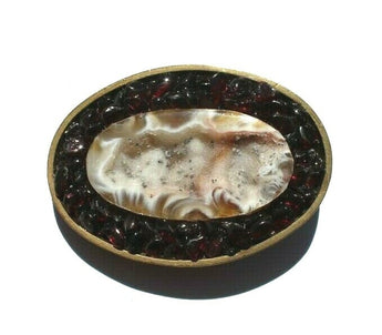 Vtg Western Cowboy Belt Buckle Jewelry (Agate Stone Geode Gemstone Crystal) #108
