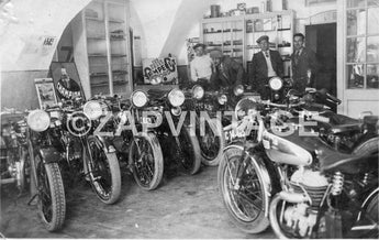 Vtg 1920 BMW Motorcycle Auto Shop (Champion Spark Plug Signs) Austria Photo 1362