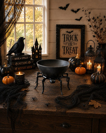 New Black Halloween Tarantula Spider Metal Candy Dish Bowl Creepy Spooky