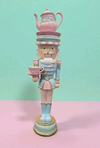 New Pastel Pink BLUE Green Winter Wonderland Teapot Soldier Nutcracker Decor