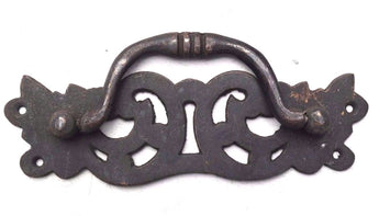 Vtg 1920s Large Metal Ornate Victorian Drawer Cabinet Dresser Pull Handle Knob