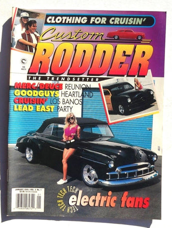 Vtg Hot Rat Rod Car Magazine - January 1995 CUSTOM RODDER (Clothing For Cruisin)