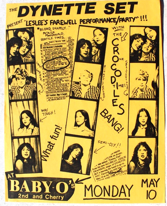 Vtg 1980s 1990s Dynette Set Leslee's Farewell Band Promo Concert POSTER Flyer