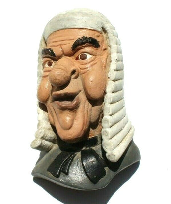 Naturecraft Figure "The Judge" Chalkware Head Congleton England Wall Figurine