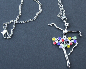 Ballerina Necklace Pendant Ballet Dance Charm Gift for Girls Teens Women