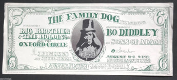 Vtg Big Brother & The Holding Company Bo Diddley Family Dog Concert Poster