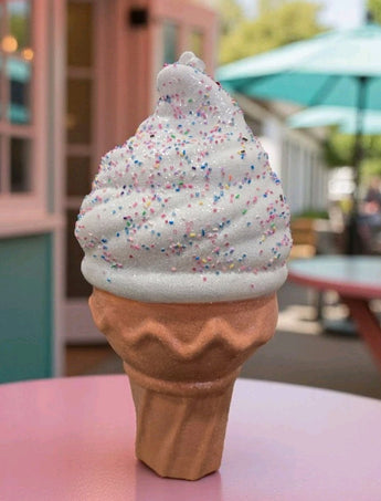 New Large Pink Candy Bakery CHRISTMAS Ice Cream W/ Sprinkles Hanging ORNAMENT