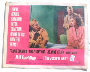 Vintage 1957 Frank Sinatra / Mitzi Gaynot / Jean Crain - All The Way Lobby Card