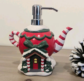 New Christmas Funny North Pole Teapot House Soap Dispenser Decoration
