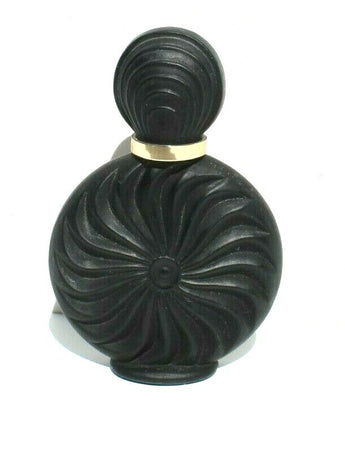 Vtg Art Deco Art Nouveau Matte Black GLASS Perfume Swirl Bottle Bathroom Decor
