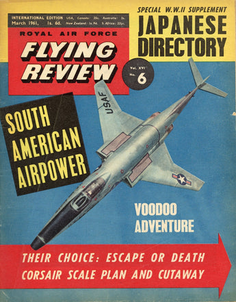 Vtg March 1961 Flying Review Vol. XVI No. 6 Aviation Front Cover Photo #3018