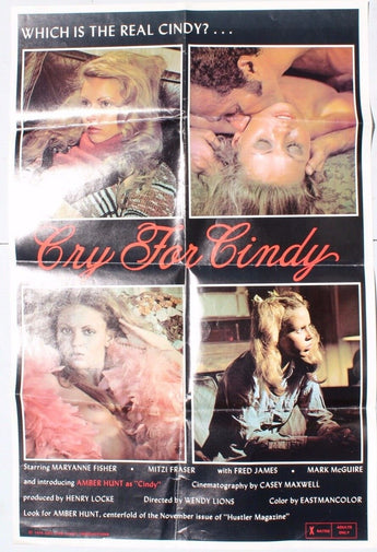 Vtg Orig 1976 Cry For Cindy (Amber Hunt) Sexploitation One Sheet Movie Poster
