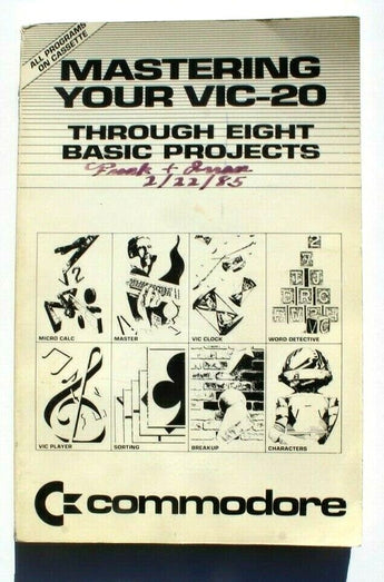 Vintage 1983 MASTERING YOUR VIC-20 Though Eight Basic Projects Book Commodore