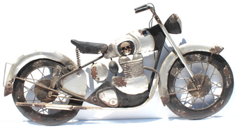 Vtg Biker Metal Motorcycle Wall Hanging Art Decor Rustic Style 3D 25" X 13"