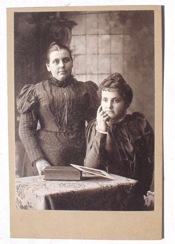 Vintage Antique Black & White 1900s Sisters / Cousins Girls Photo