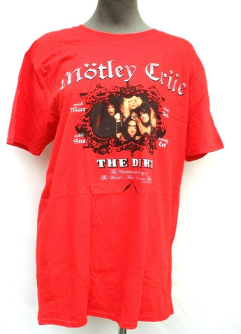 New Men's Motley Crue Red The Dirt ( Vince Neil) Concert Graphic Skull T-Shirt
