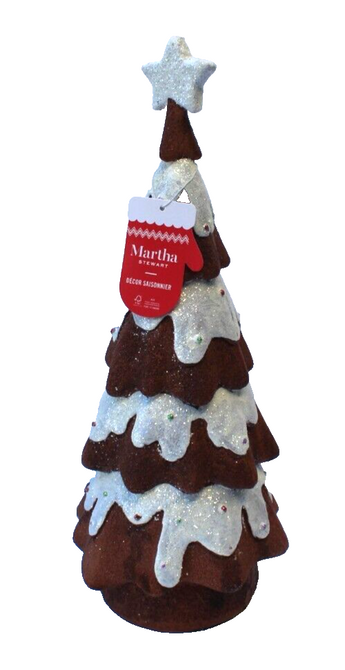 New Martha Stewart Gingerbread Brown Christmas TREE W/ Frosting Figure Decor