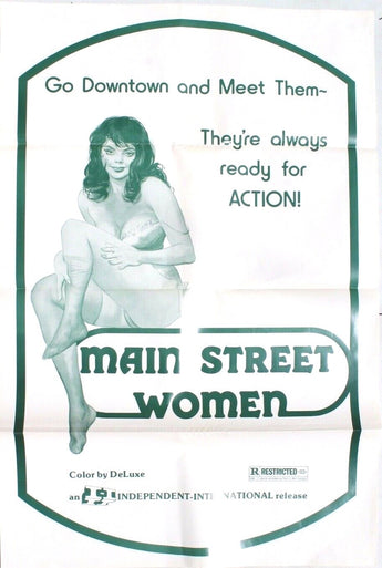 Vtg 1960's Main Street Women (Always Read Action) Sexploitation One Sheet Poster