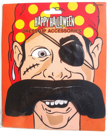 NEW MENS Halloween Dress Up Accessories Costume PIRATE MUSTACHE W/ Eye Patch