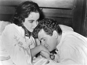 Vtg Black & White Elizabeth Taylor & Rock Hudson In The Move GIANT Photo #1286