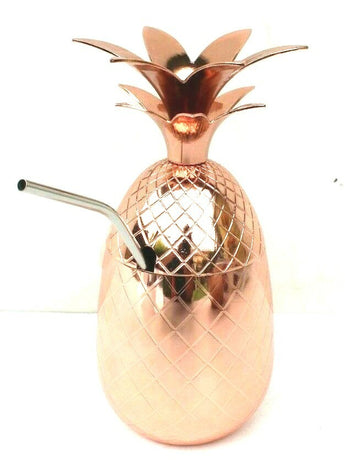 Copper Pineapple Straw Cup Drink Beverage Container Gift Mug Tumbler 17oz Single