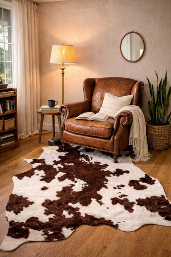 New Brown & White Medium Cowhide Rug Area Rug Cow Print Rug Room Decor 48"x72"