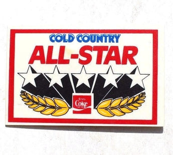 Vintage Coca Cola Soda Pop Advertising Cold Country All-Star Pin