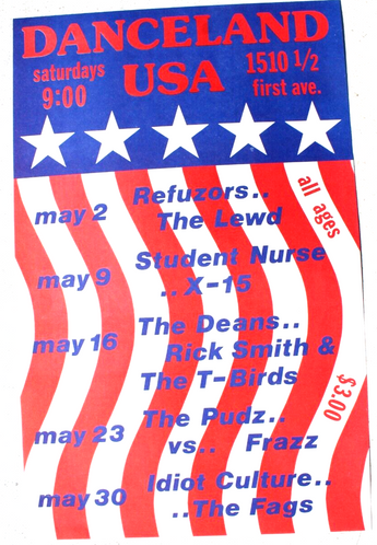 Vtg 1980s 1990s Danceland The Deans THE PUDZ Band Promo Concert POSTER Flyer