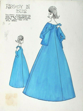 Vtg 1963 Retro MCM Fashion Designer Presentation (Mood) Sketch Board (19 of 40)