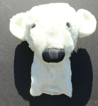 Vintage Hand Made White Furry Bear / Koala / Dog Kids Play Hand Puppet