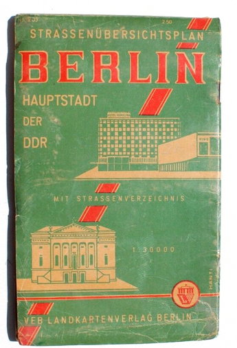 Vintage 1966 Street Map Of The Capitol Of Berlin