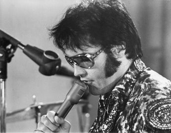 Vtg RARE B & W Portrait of ELVIS PRESLEY Head Shot W/ Sunglasses Photo #601