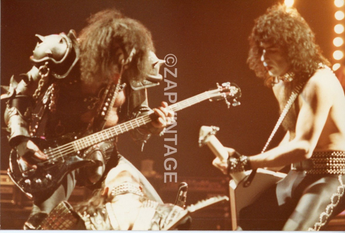 Vtg 1970s Gene Simmons Concert Tour Preforming Kiss Band Music Photo #2868