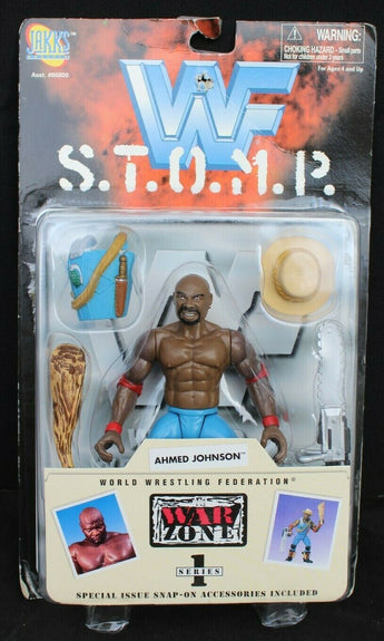 WWF Jakks S.T.O.M.P. WAR ZONE SERIES 1 AHMED JOHNSON 1997 ACTION FIGURE