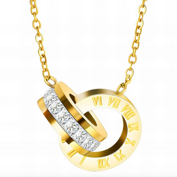 New Woman 18K Gold Plated Stainless Steel Roman Numerals Chain Necklace