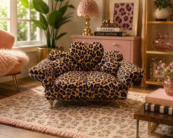 New Cheetah Shabby Chic Doll Sofa Jewelry Box Organizer Couch Jewelry Box